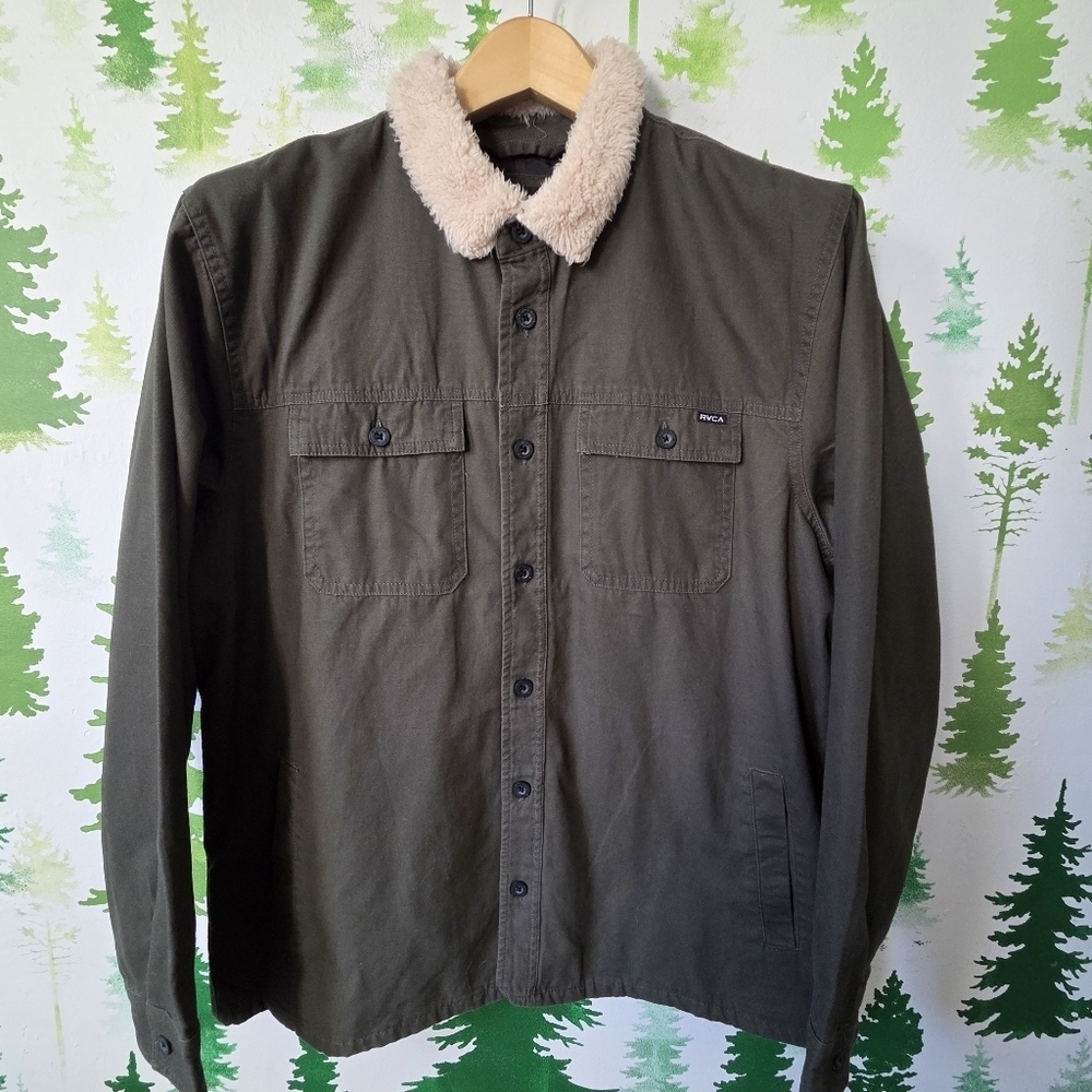 RVCA Range Front Button Faux Sherpa Collar Jacket